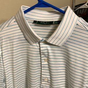 Short sleeve striped golf polo